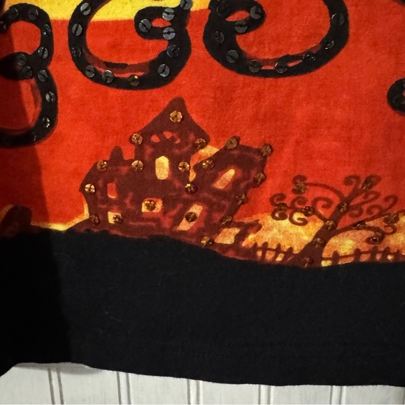 Collections Etc. | Halloween Shirt with Black Cat & Sequins Vintage Size XXL - Picture 3 of 6